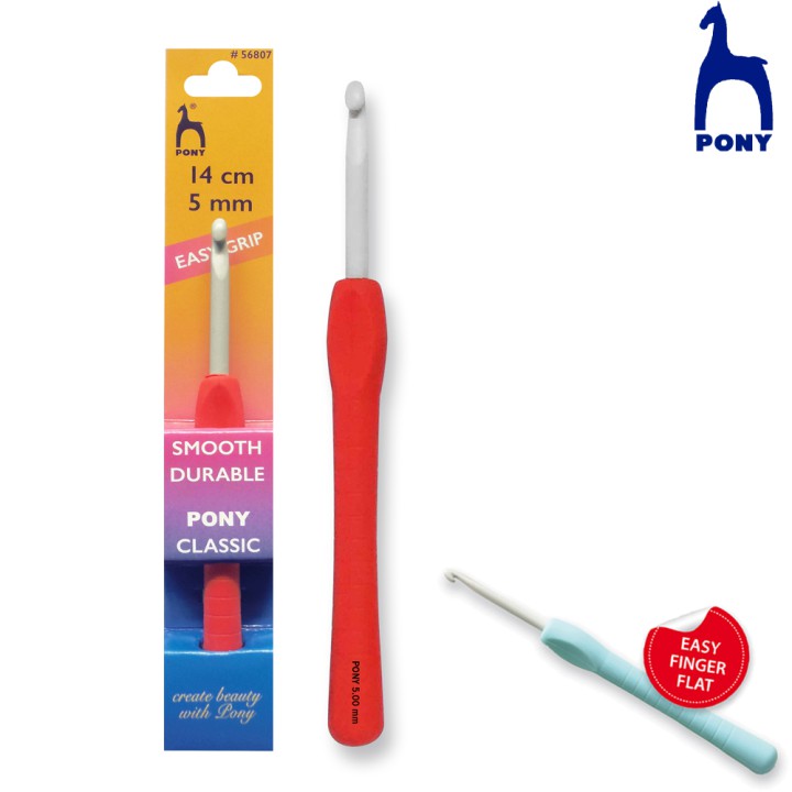 Ganchillos ergonómicos con mango de plástico suave PONY