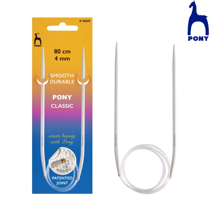 Agujas Circulares Pony 80cm | Tejido sin costuras