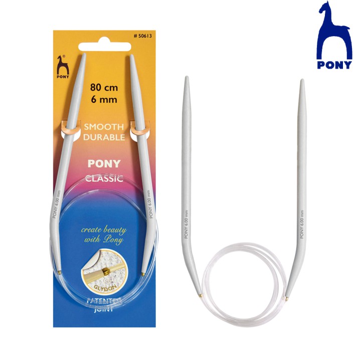 Agujas Circulares Pony 80cm | Tejido sin costuras