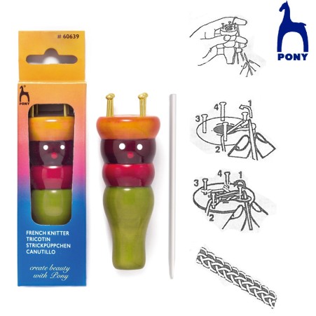 Muñeco Tejedor de cordón de madera