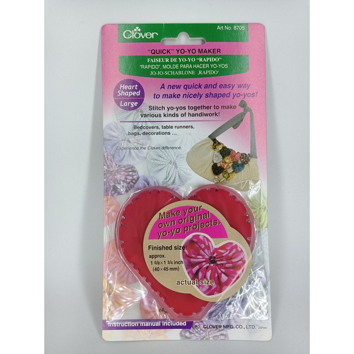 Molde para Yo-Yos de Tela Clover Corazón Grande (40x45 mm) | Art. 8705