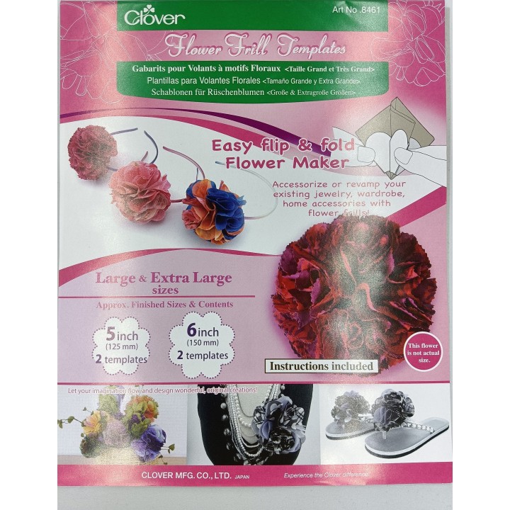Plantillas Clover Flower Frill Templates | Set Grande y Extra Grande