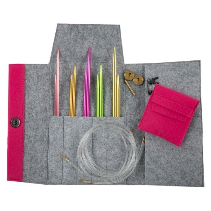 Set Agujas Circulares Intercambiables Pony Colour 61051 | Estuche